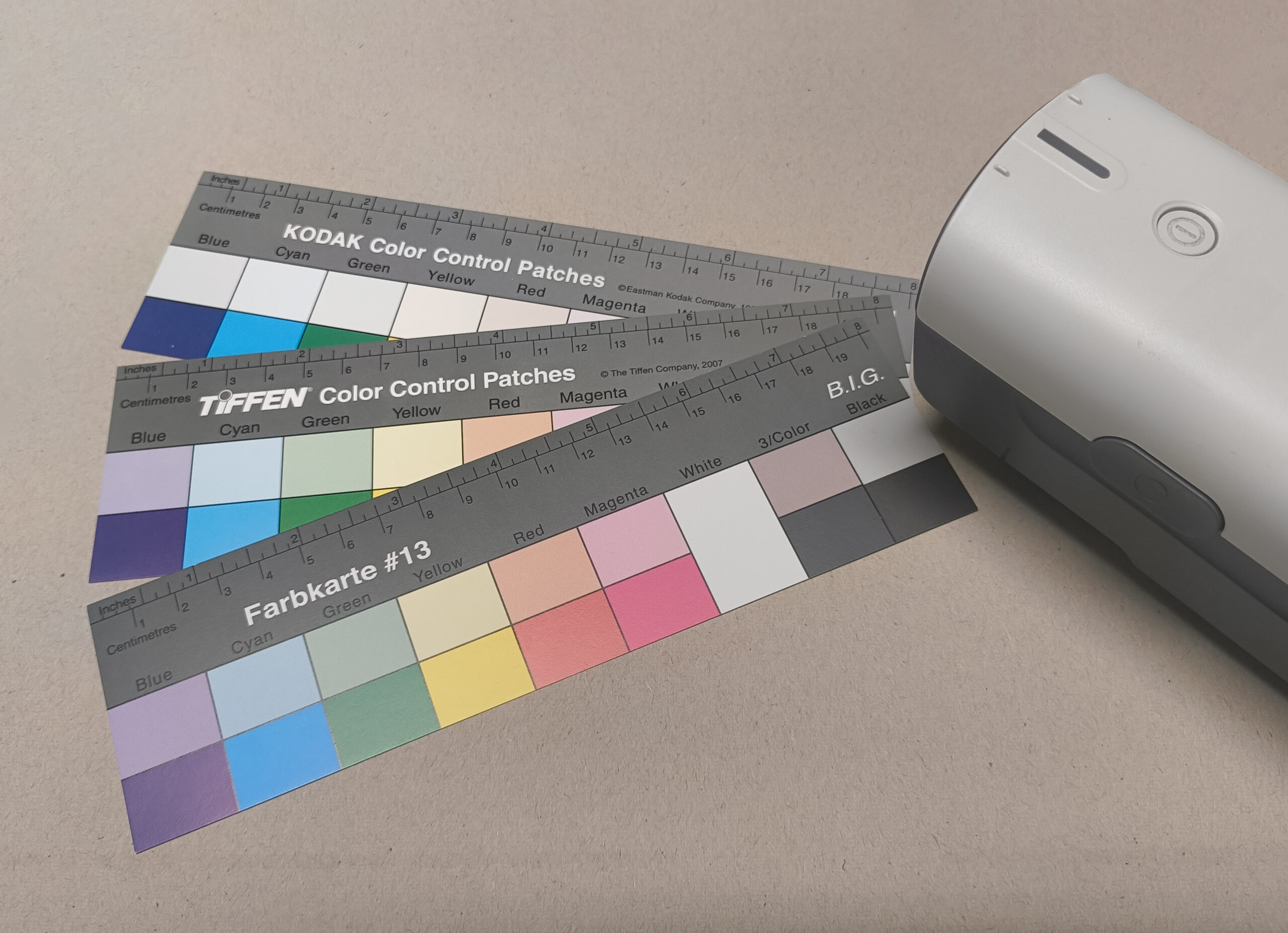 Q13 Color Control Strips and Photospectrometer