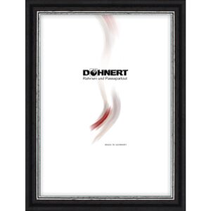 Holzrahmen 16712, schwarz mit Silberkante