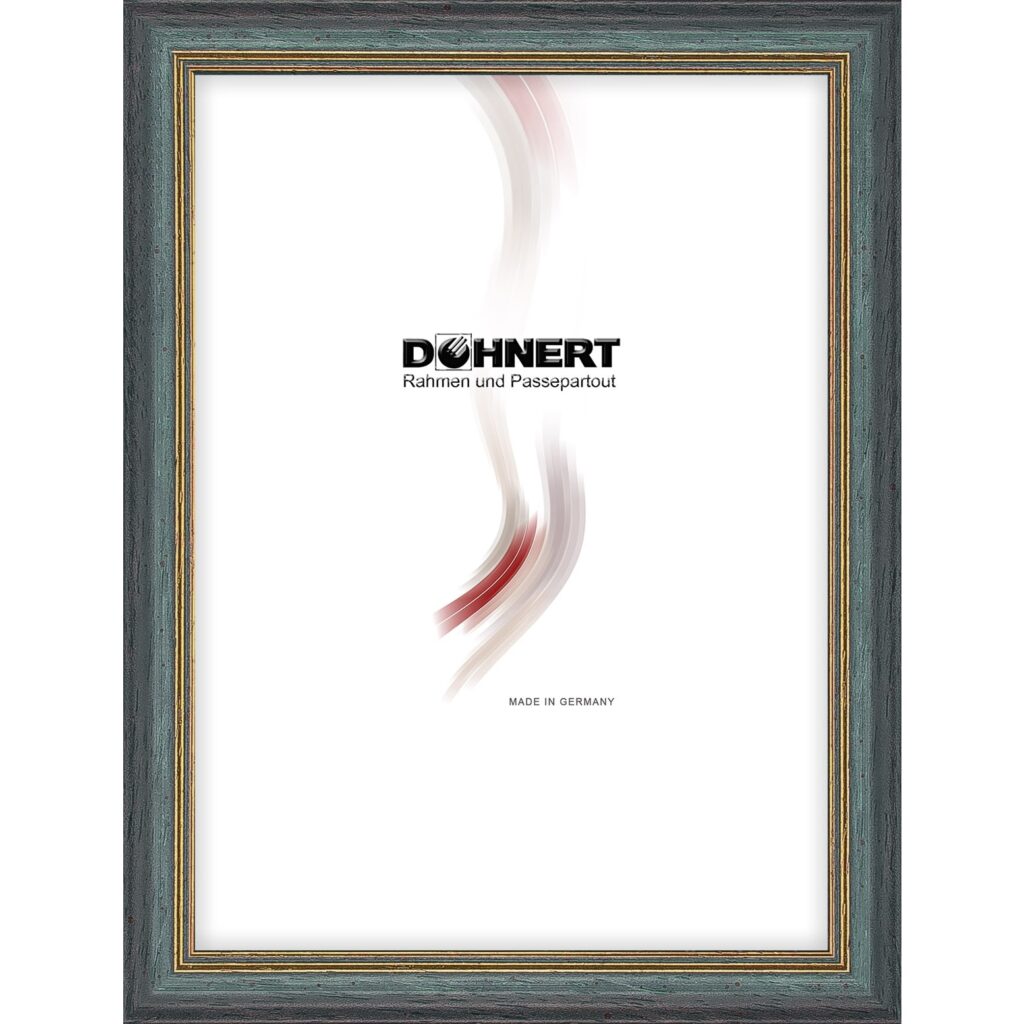 Holzrahmen 16796, blaugrau-gold