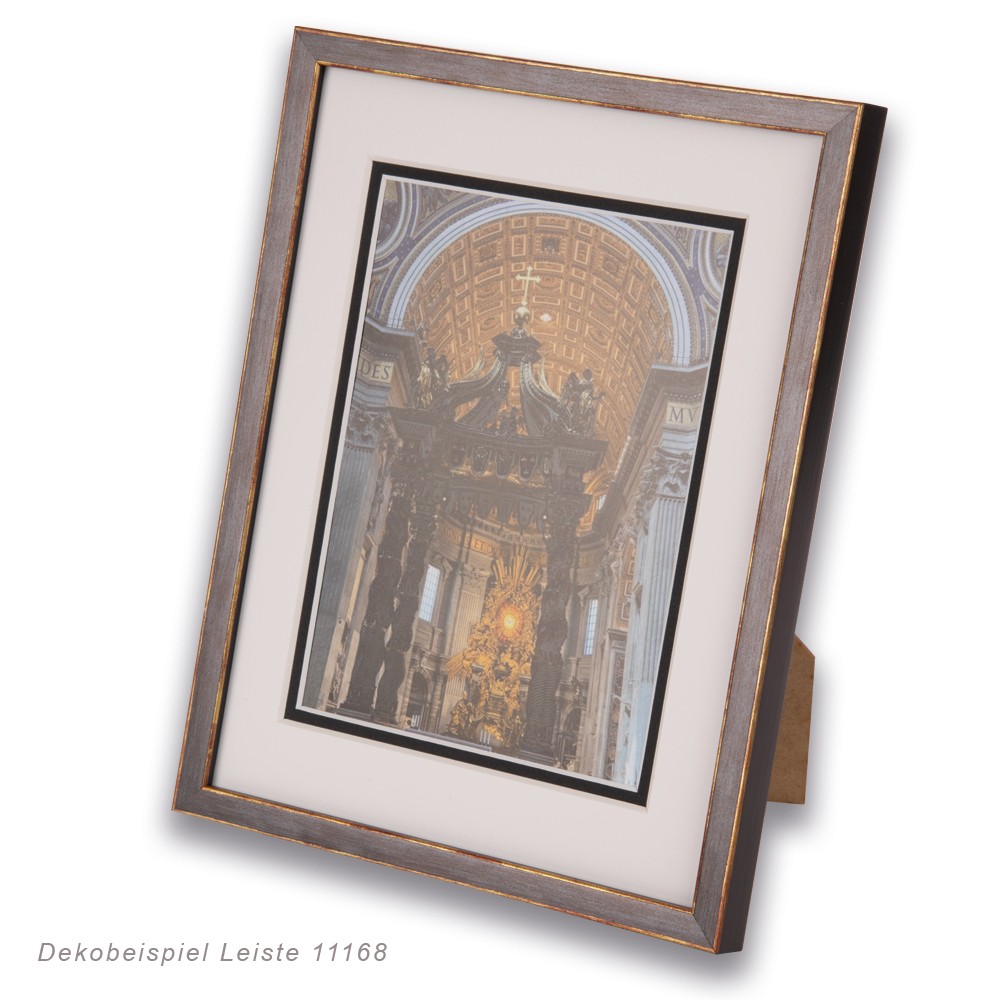 Holzrahmen 11168, schwarz-anthrazit, bronzekante – Bild 5
