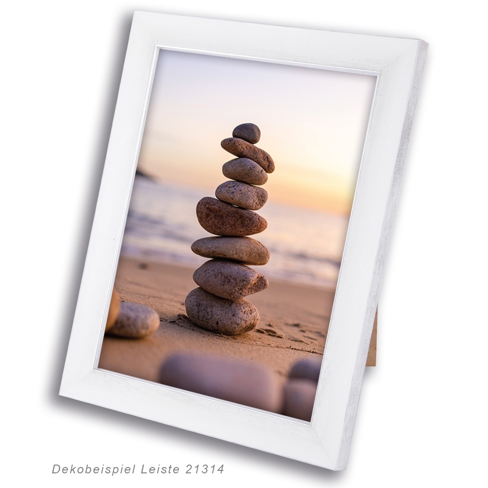 Holzrahmen 21314, weiß mit Silberkante – Bild 5