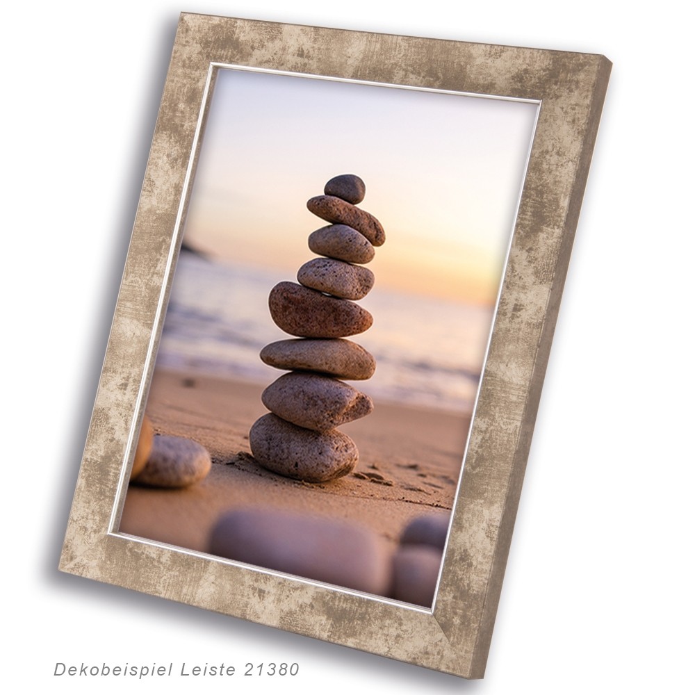 Holzrahmen 21380, schlamm mit Silberkante – Bild 5