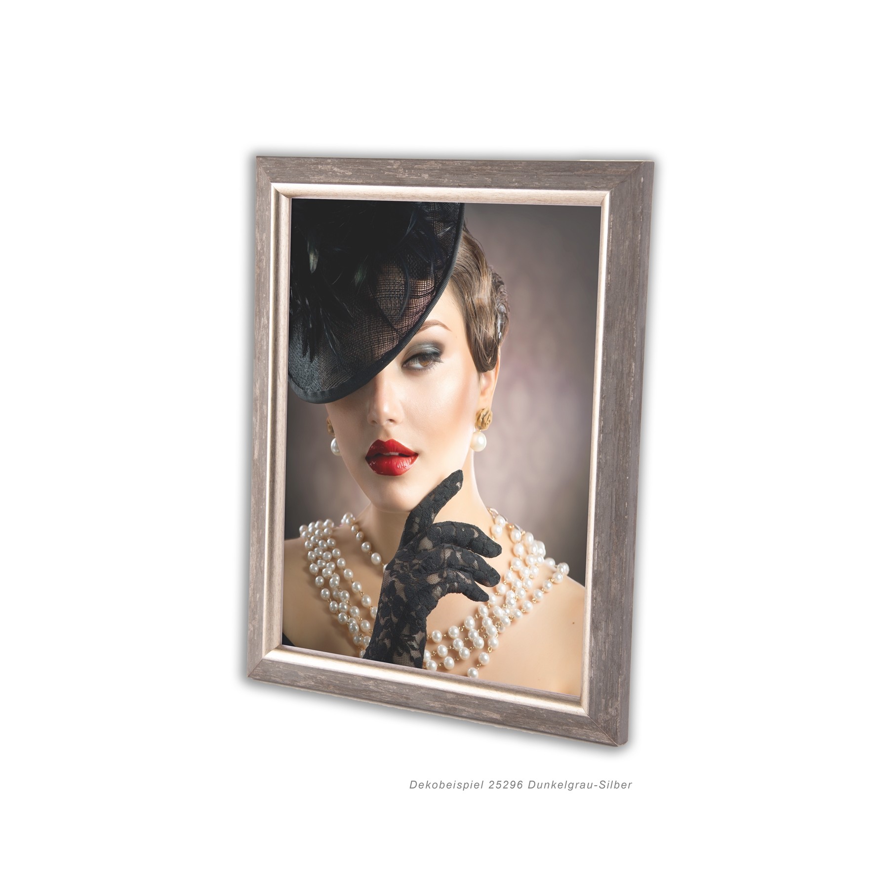 Holzrahmen 25296, dunkelgrau mit Silberkante – Bild 5