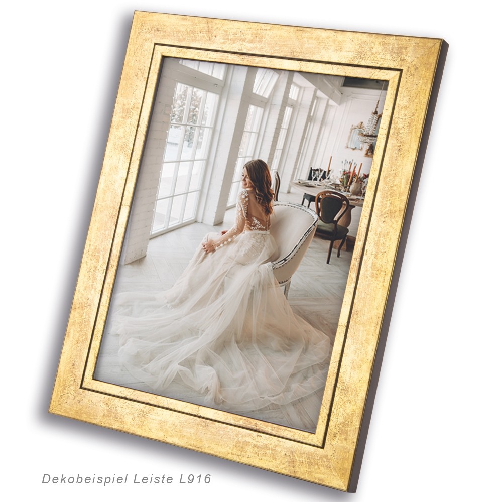 Holzbilderrahmen L916, altgold – Bild 5