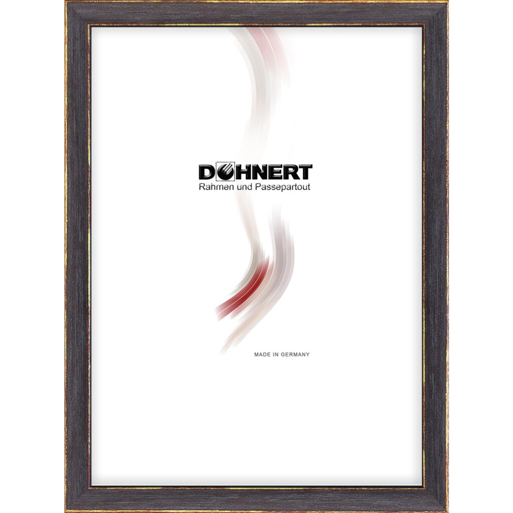 Holzrahmen 11168, schwarz-anthrazit, bronzekante
