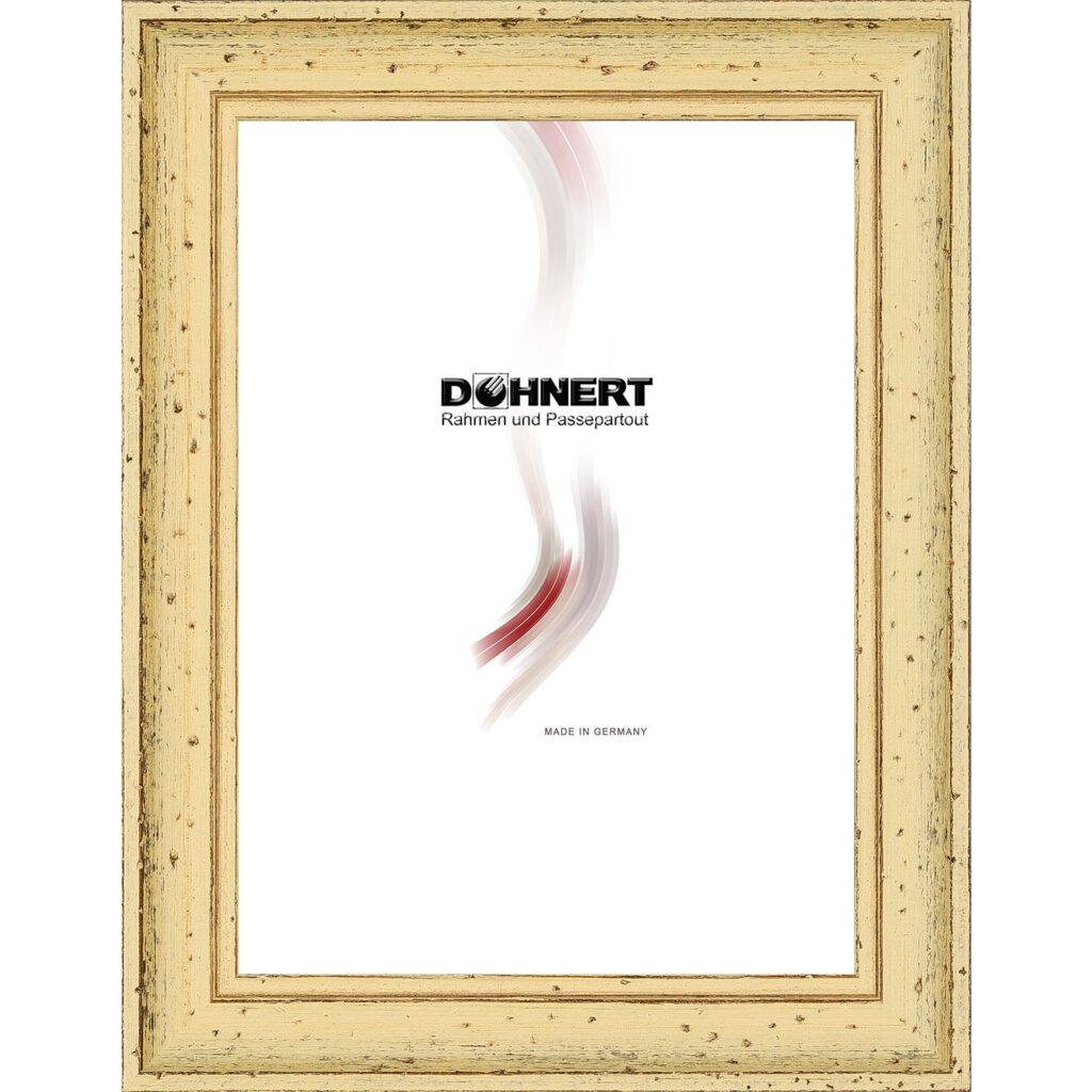 Holzrahmen 24854, zartgelb, gekerbt