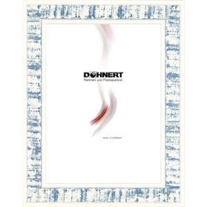 Holzrahmen 32653, blau-weiß, gekalkt