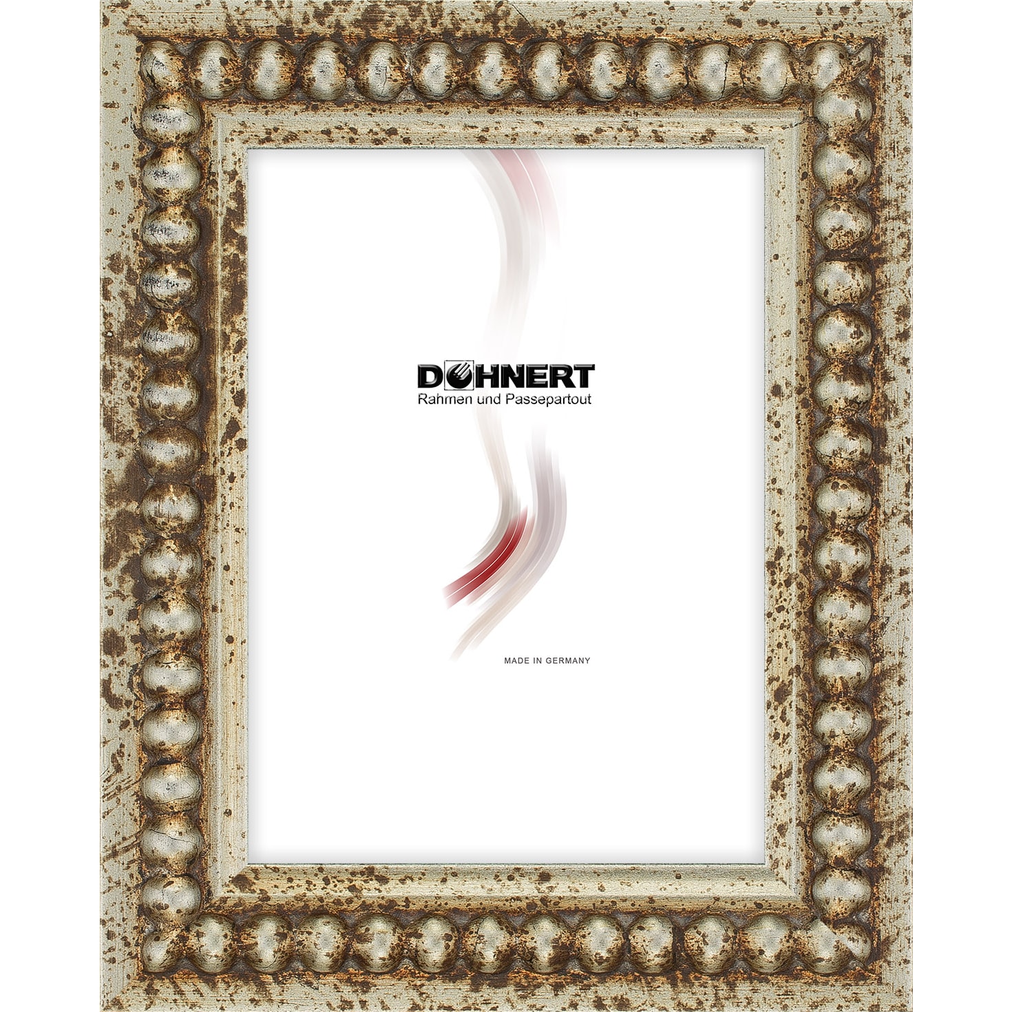 Holzrahmen 37562, natur-braun-weiß-silber