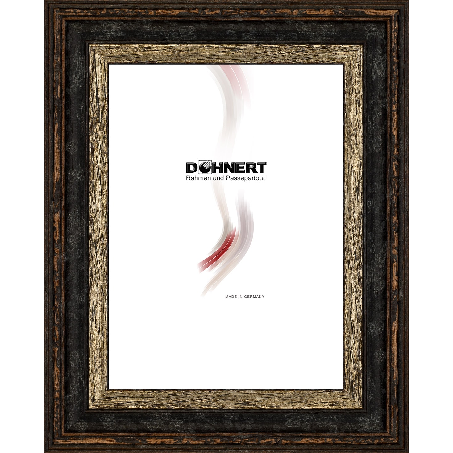Holzrahmen 37762, schwarz-braun-silber
