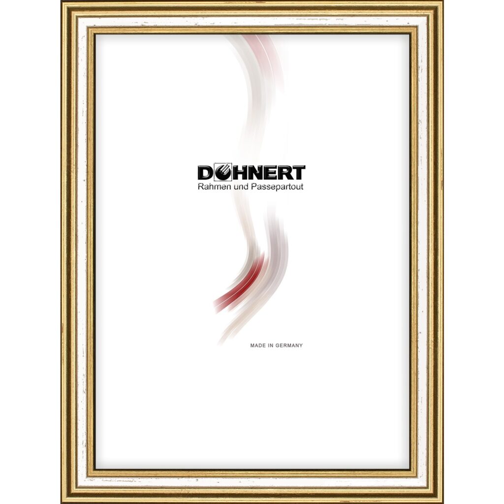Holzrahmen 12514, gold-weiß