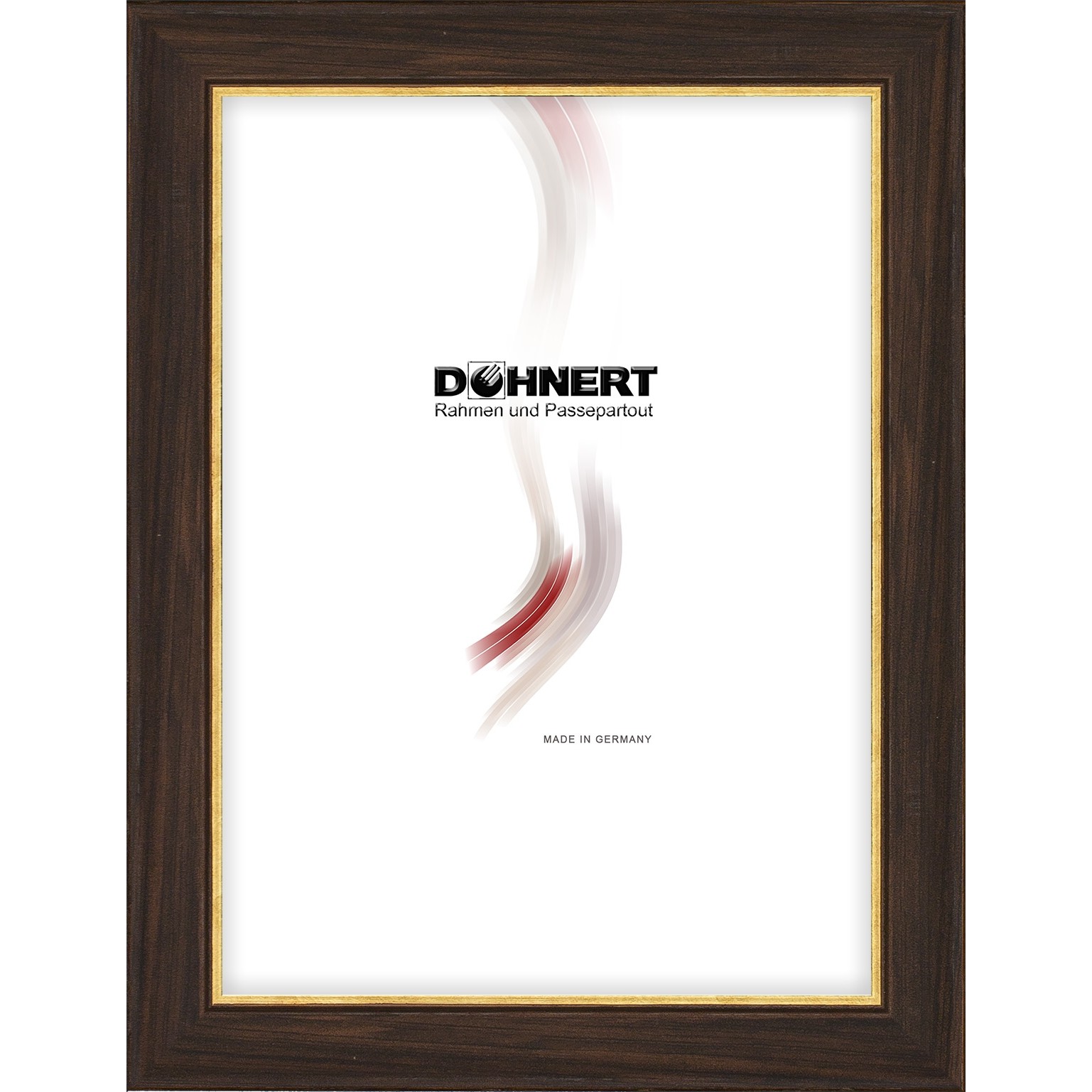 Holzrahmen 16201, braun mit Goldkante
