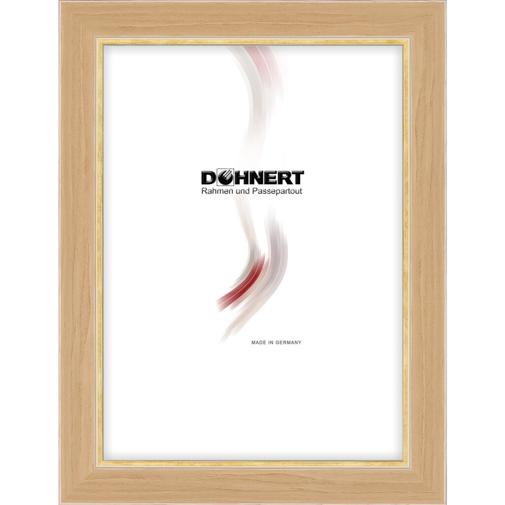Holzrahmen 16211, natur mit Goldkante