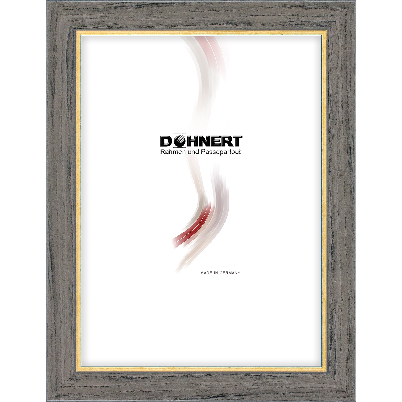 Holzrahmen 16296, grau mit Goldkante