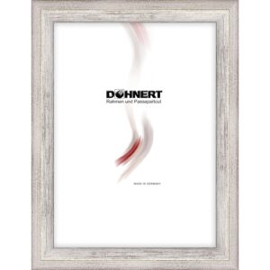 Holzrahmen 17414, weiß mit Silberkante