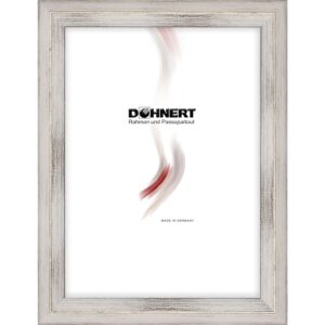 Holzrahmen 18414, weiß mit Silberkante