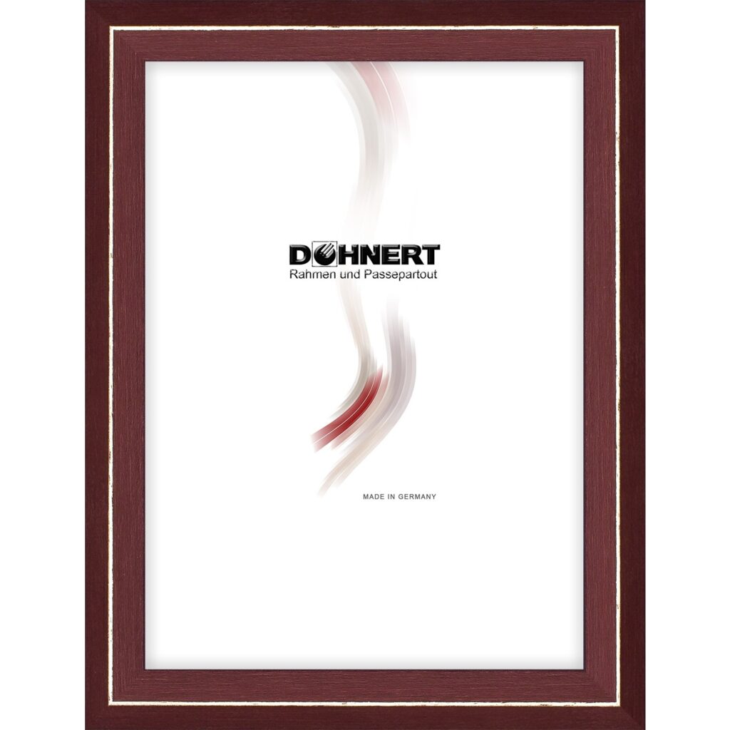 Holzrahmen 18472, bordeauxrot mit Silberkante