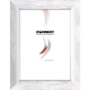 Holzrahmen 21314, weiß mit Silberkante