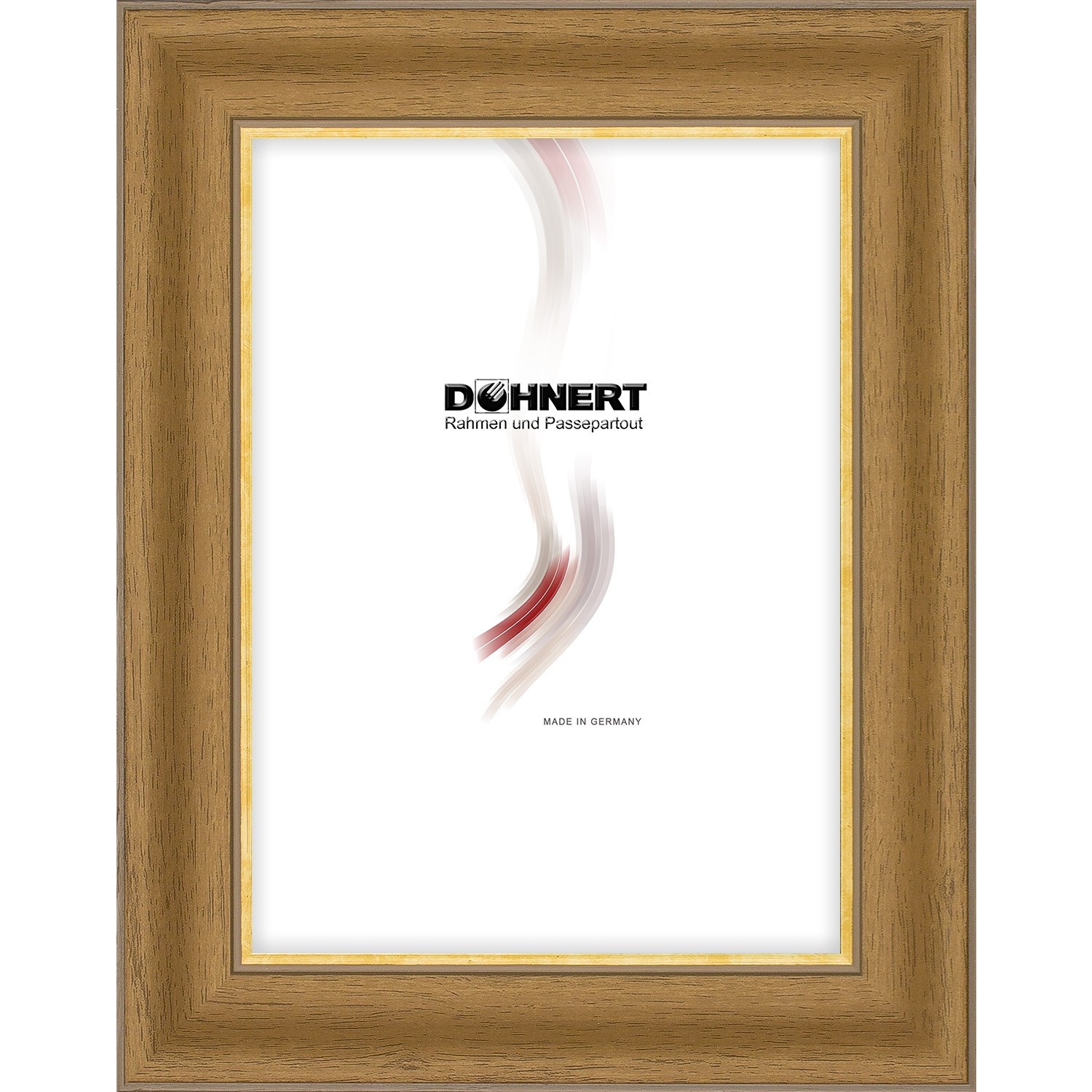 Holzrahmen 22404, hellbraun mit Goldkante