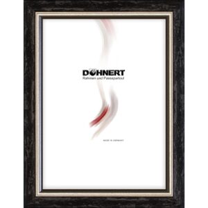 Holzrahmen 25212, schwarz mit Silberkante