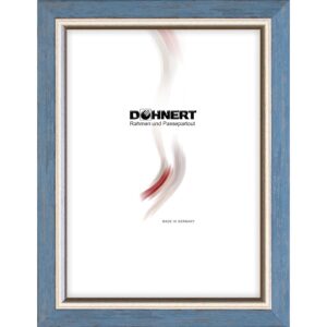 Holzrahmen 25253, blau mit Silberkante