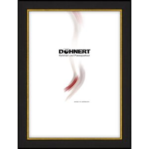 Holzrahmen M1723A65, schwarz, mit Goldkante