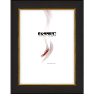 Holzrahmen M2540A65, schwarz, mit Goldkante