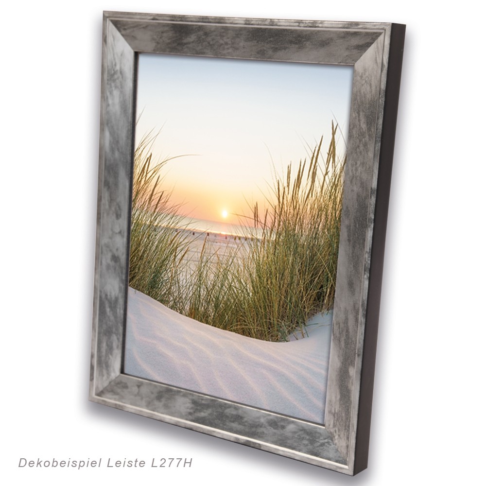 Holzrahmen L277H, silber mit schwarzer Innen- und Außenkante – Bild 5