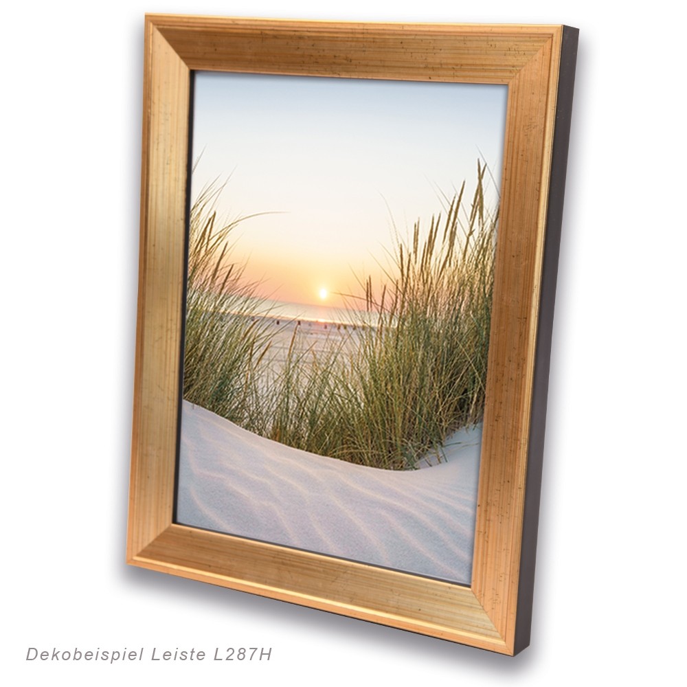 Holzrahmen L287H, gold mit schwarzer Innen- und Außenkante – Bild 5