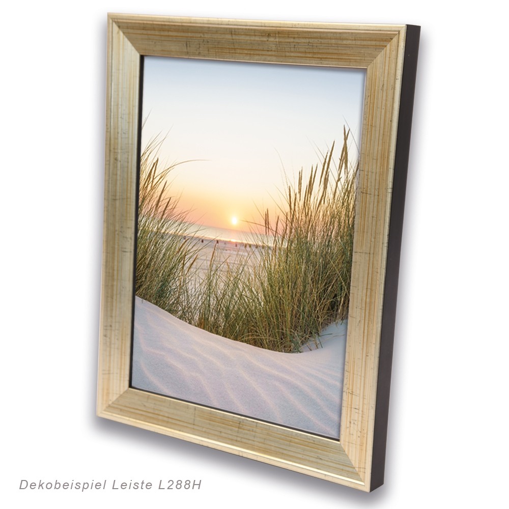 Holzrahmen L288H, champagner-gold mit schwarzer Innen- und Außenkante – Bild 5