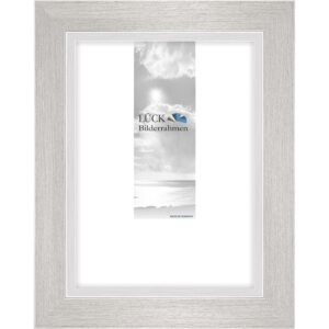 Holzbilderrahmen L408H 'Friedberg', silber gebürstet