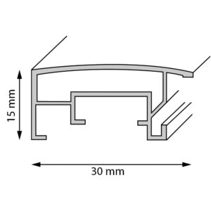 Aluminiumrahmen A815 ‚Alaska‘, stahl, gebürstet