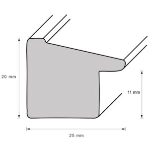 Holzrahmen L274H, champagner mit schwarzer Innenkante