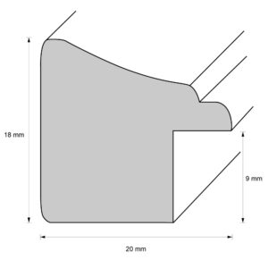 Holzrahmen 16280, schlamm mit Goldkante