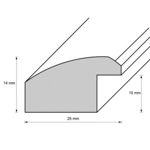 Holzrahmen 20251, rot-gold, schraffiert