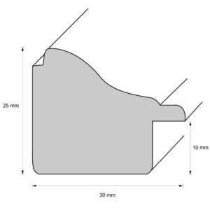 Holzrahmen 22480, schlamm mit Goldkante
