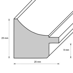 Holzrahmen 24800, tabakbraun, gekerbt