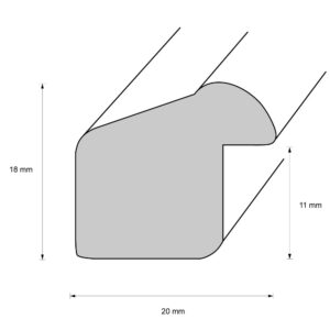 Holzrahmen 25225, grau mit Silberkante