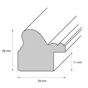 Holzrahmen 25862, silber dunkel, matt
