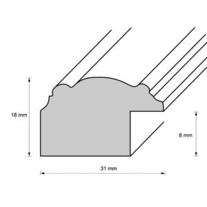 Holzrahmen 32000, rotbraun-dunkelbraun