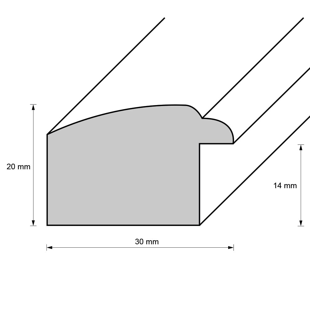 Holzrahmen 32212, grau-schwarz, matt – Bild 2