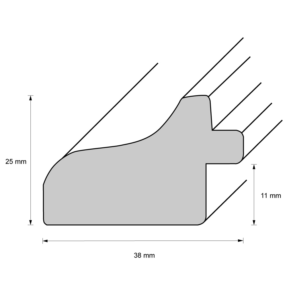 Holzrahmen 34996, blaugrau-silber – Bild 2