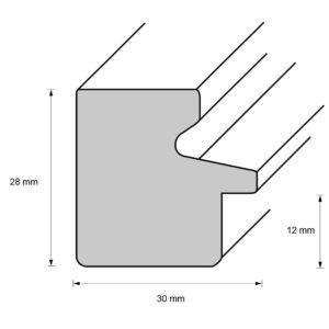 Holzrahmen 36853, graubraun-graublau
