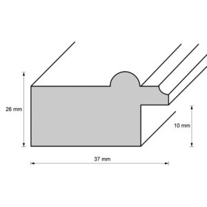 Holzrahmen 37500, rotbraun-gold