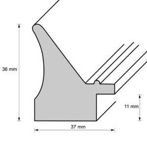 Holzrahmen 37696, graubraun-silber