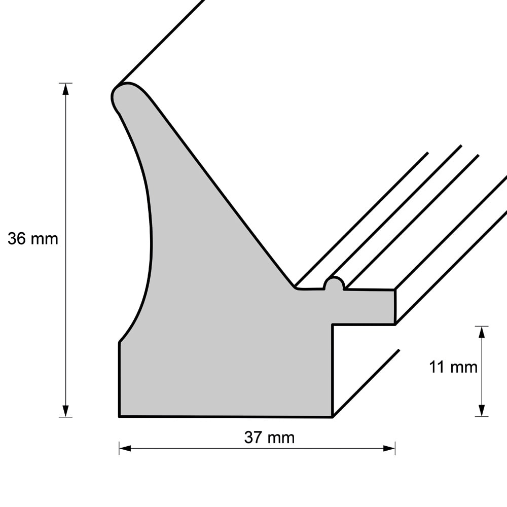 Holzrahmen 37696, graubraun-silber – Bild 2