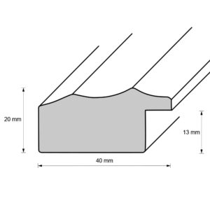 Holzrahmen 41365, schwarz-silber
