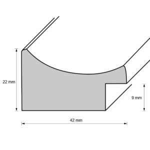 Holzrahmen 42063, esche, mattgold