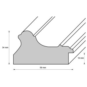 Holzrahmen 58001, kaffeebraun-gold