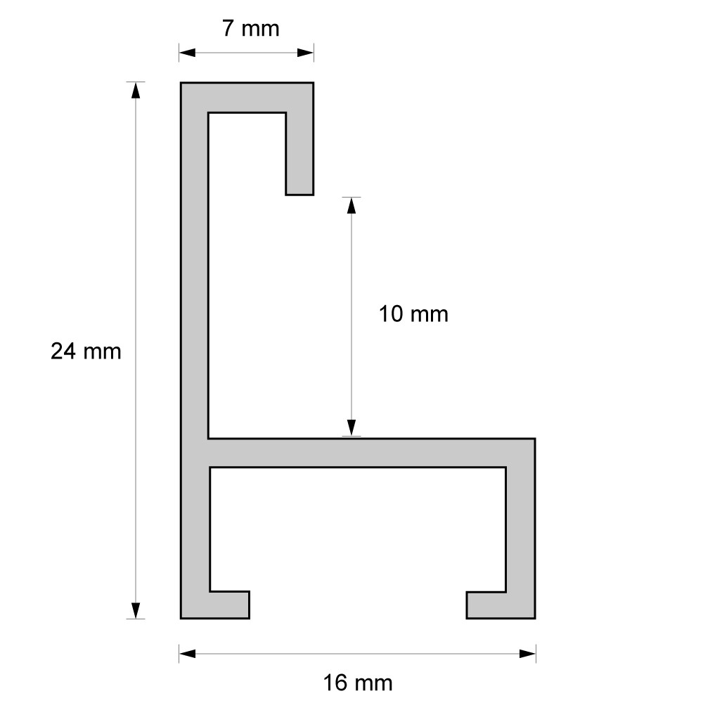 Aluminiumrahmen M0821A25, hellgrau, furniert – Bild 2