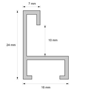 Aluminiumrahmen M0821A55, nussbaum, furniert